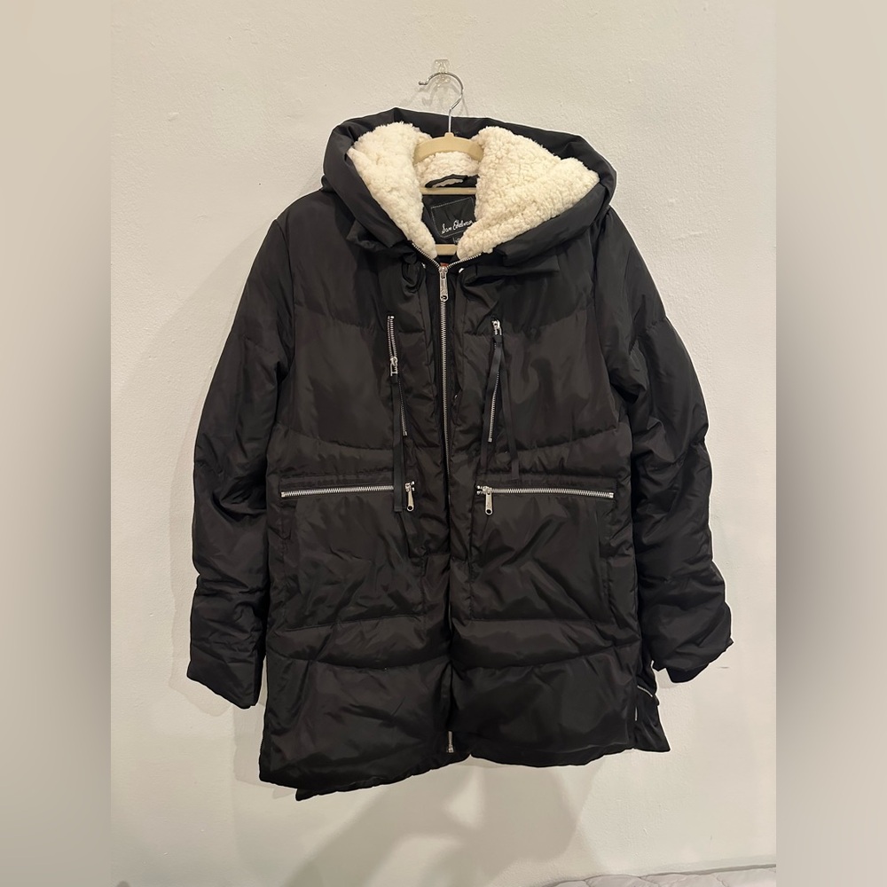 Sam Edelman Black Hooded Puffer Jacket